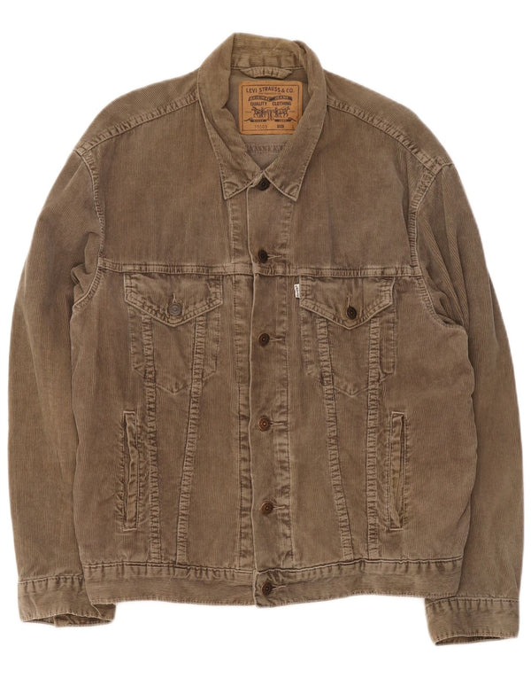 Levi's Damen Cordjacke UK 40 Large Braun Baumwolle