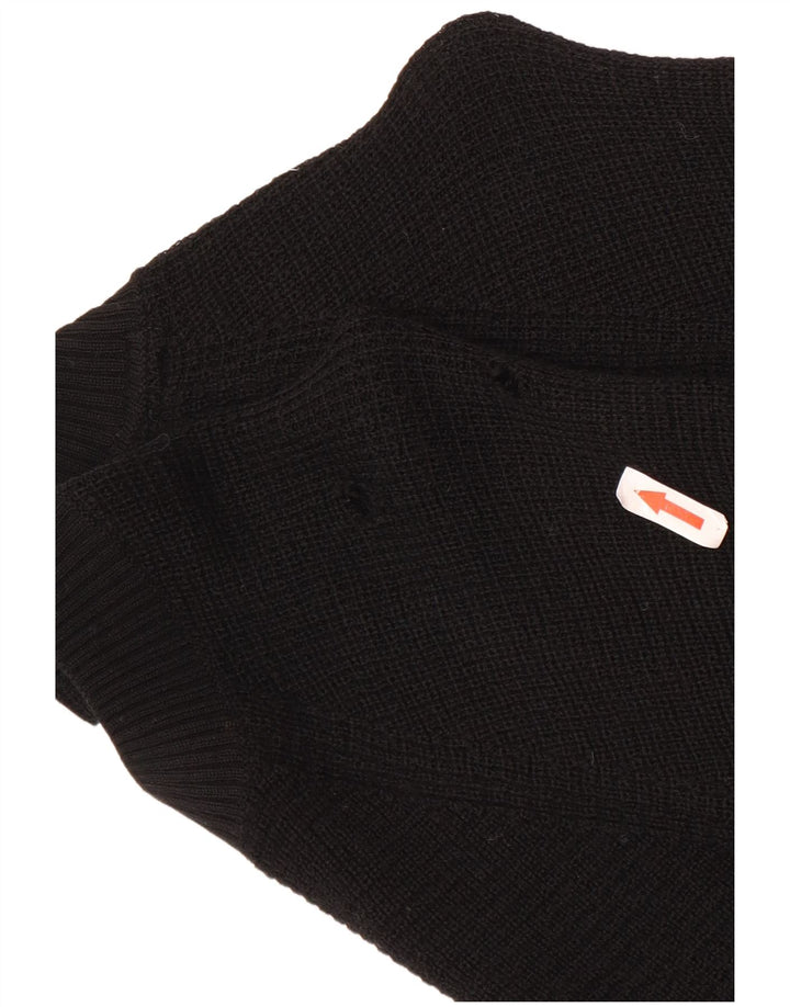 Calvin Klein Jeans Herren-Pullover mit Rundhalsausschnitt, Größe S, schwarze Wolle