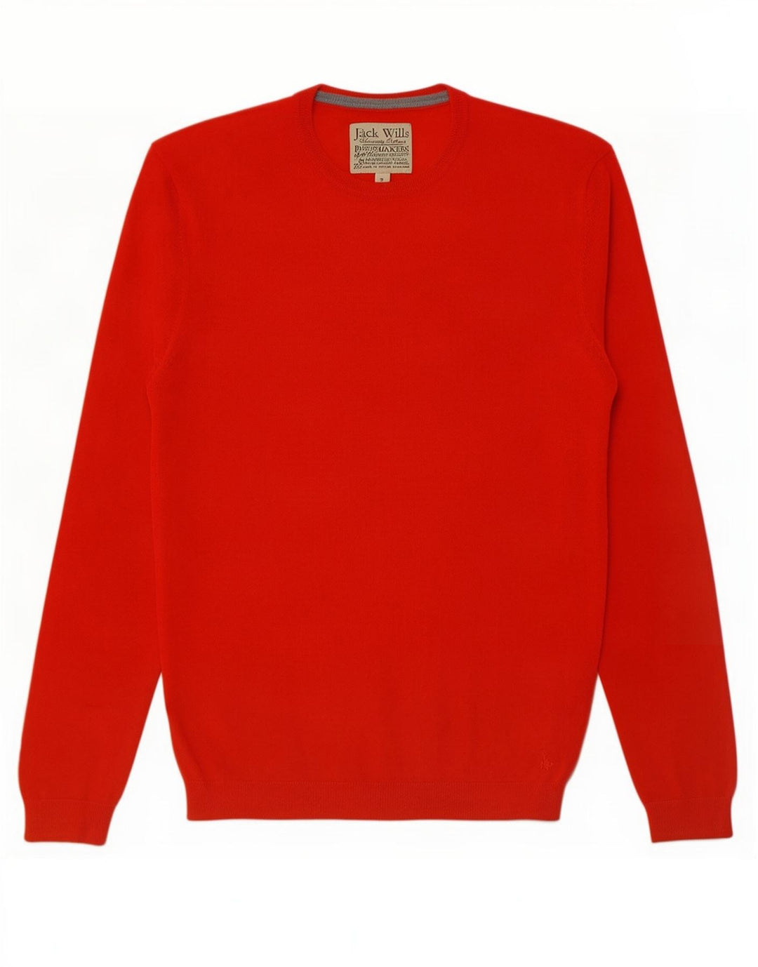 Jack Wills Herren-Pullover mit Rundhalsausschnitt, Größe S, rote Merinowolle