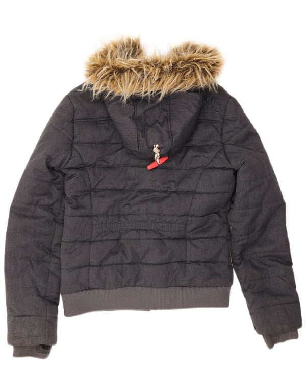 Superdry Wattierte Jacke mit Kapuze für Damen UK 12 Medium Marineblau Polyester