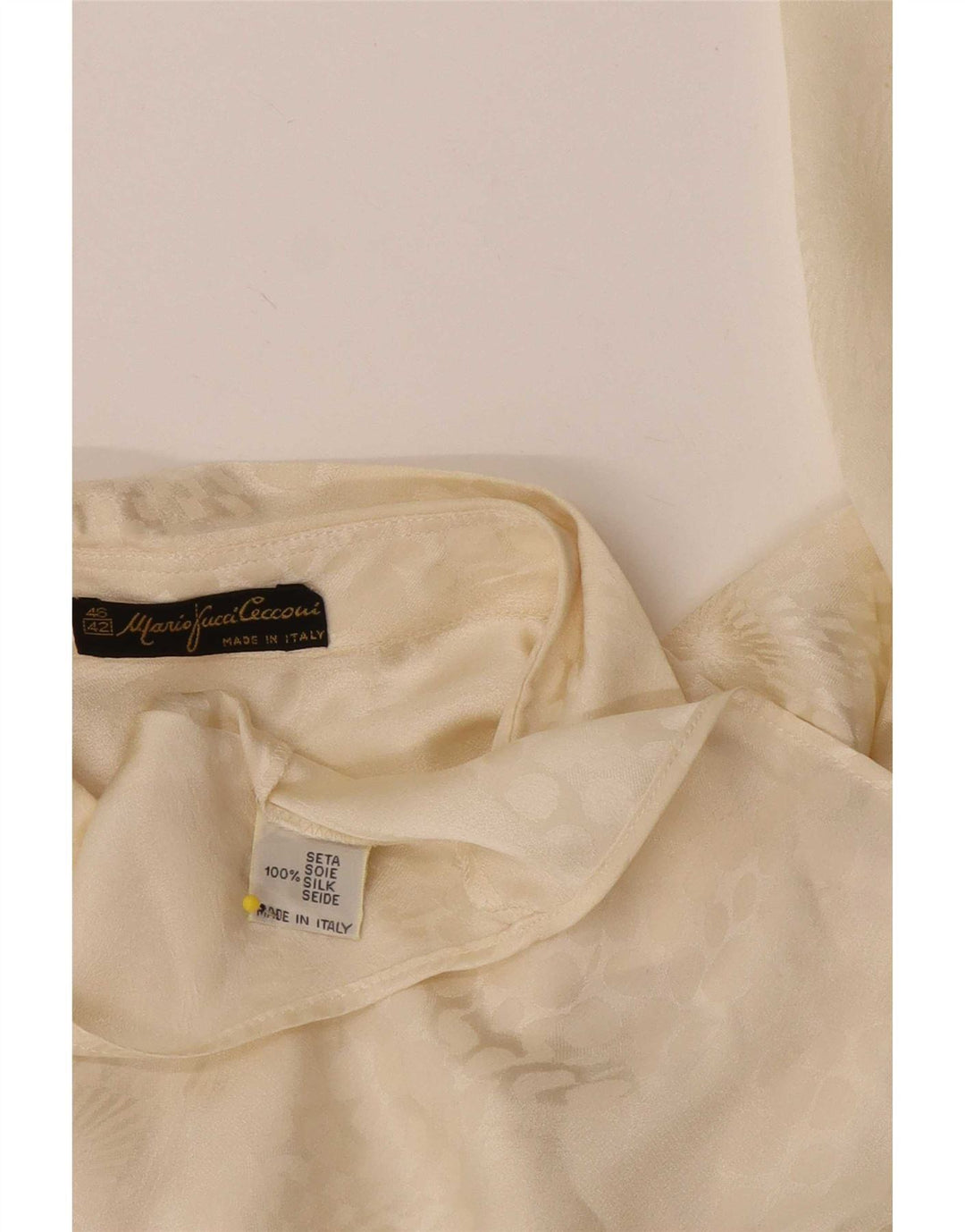 Mario Pucci Cecconi Damen Hemdbluse IT 42 Medium Off White Animal Print