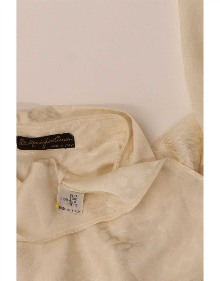 Mario Pucci Cecconi Damen Hemdbluse IT 42 Medium Off White Animal Print