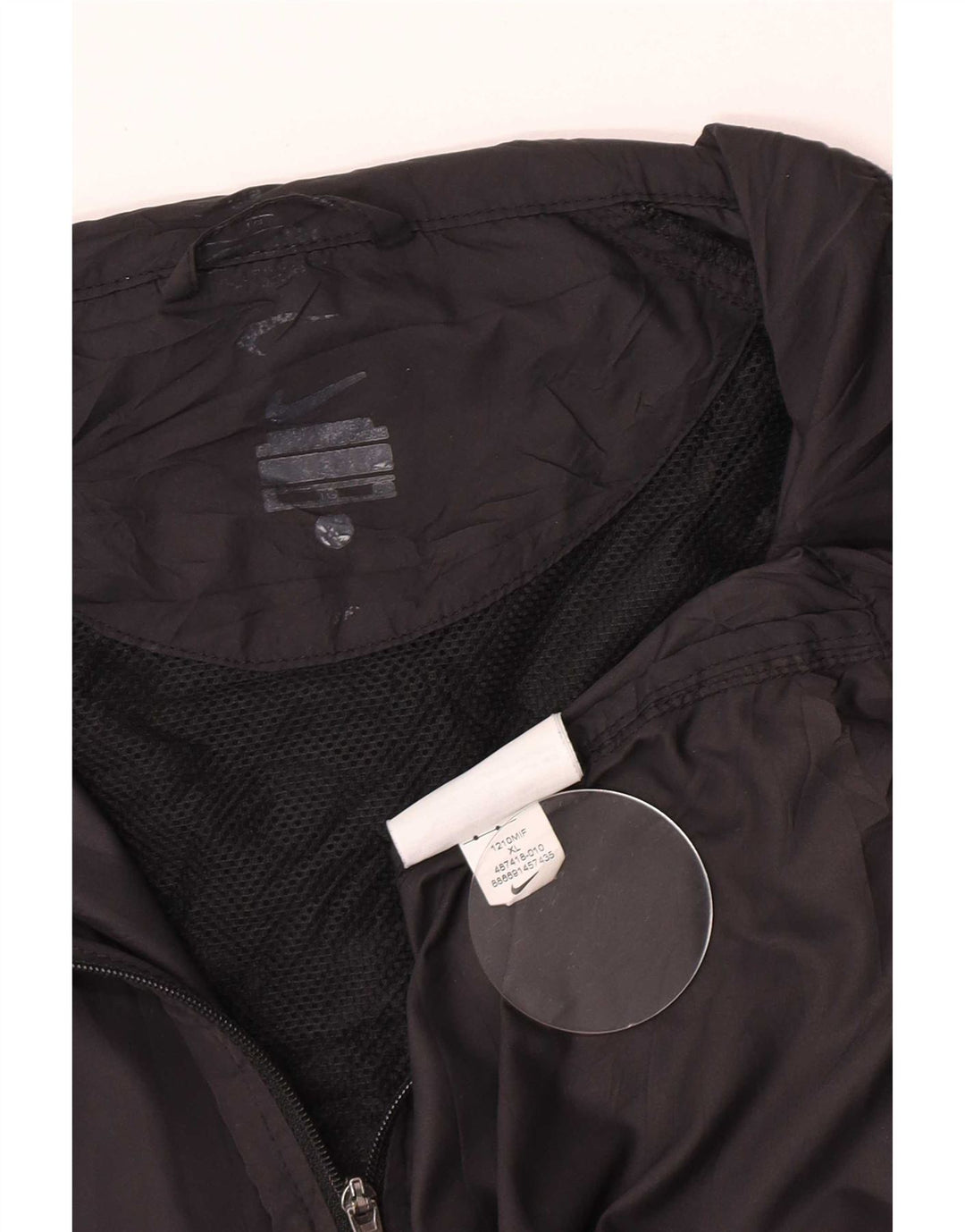 Nike Herren-Trainingsanzug-Top-Jacke XL, schwarzes Polyester