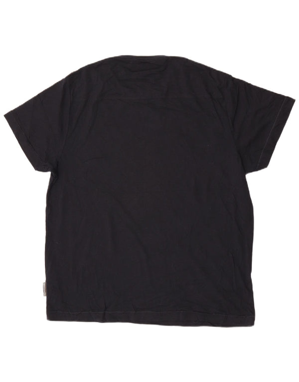 French Connection Herren T-Shirt Top 2XL Schwarz Baumwolle