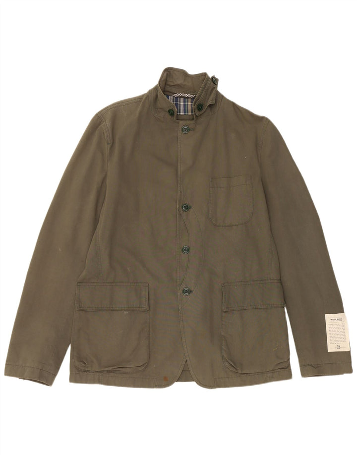 Woolrich Herren-Utility-Jacke UK 40 Large aus grüner Baumwolle