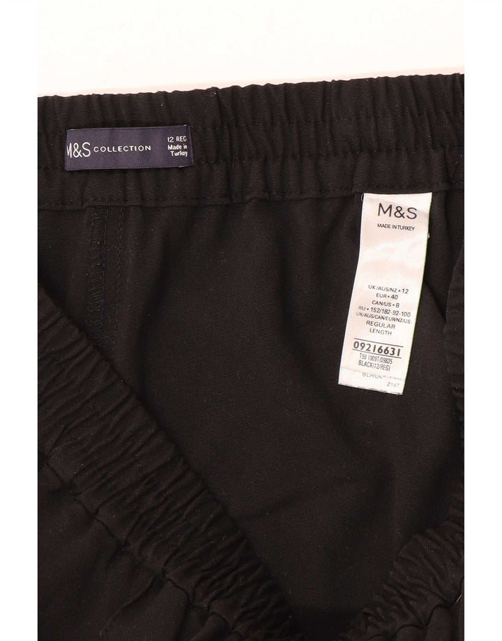 Marks & Spencer Damen-Trainingshose mit weitem Bein, UK 12, Mittelschwarz