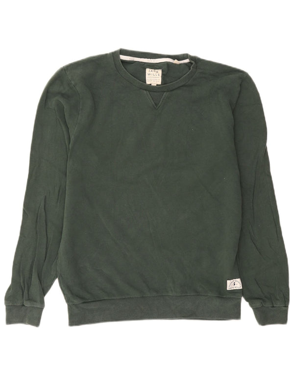 Jack Wills Herren-Sweatshirt, Pullover, Größe S, grüne Baumwolle