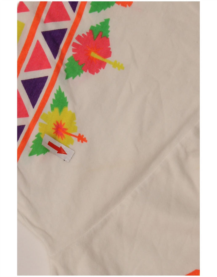 Vintage Herren T-Shirt mit Grafik, Mittelweiß, geblümt