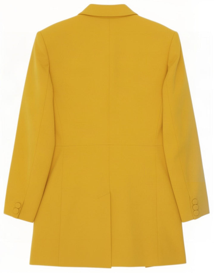 Zara Damen Longline Blazer Jacke UK 18 XL Gelb Polyester