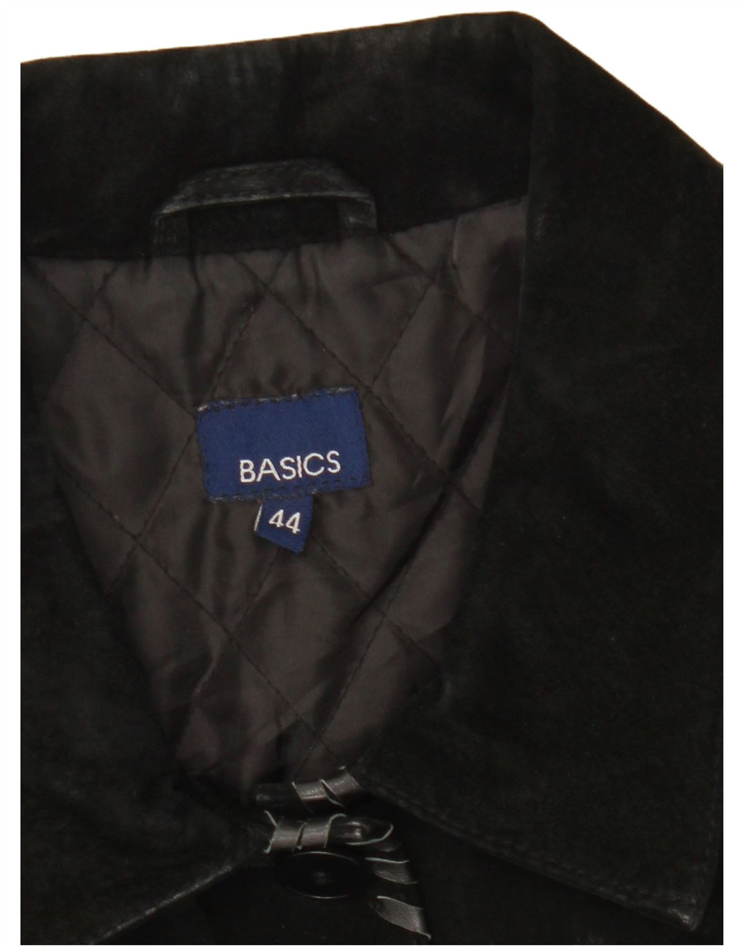 Basics Damen Wildlederjacke UK 12 Mittelschwarzes Leder