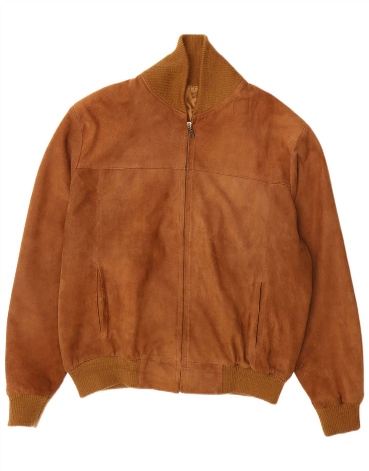 Vintage Herren Wildleder Bomberjacke UK 40 Large Braun
