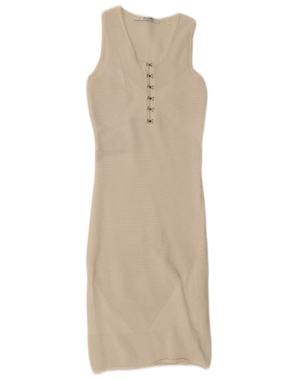 Guess Ärmelloses, figurbetontes Häkelkleid für Damen, UK 4 XS, Weiß