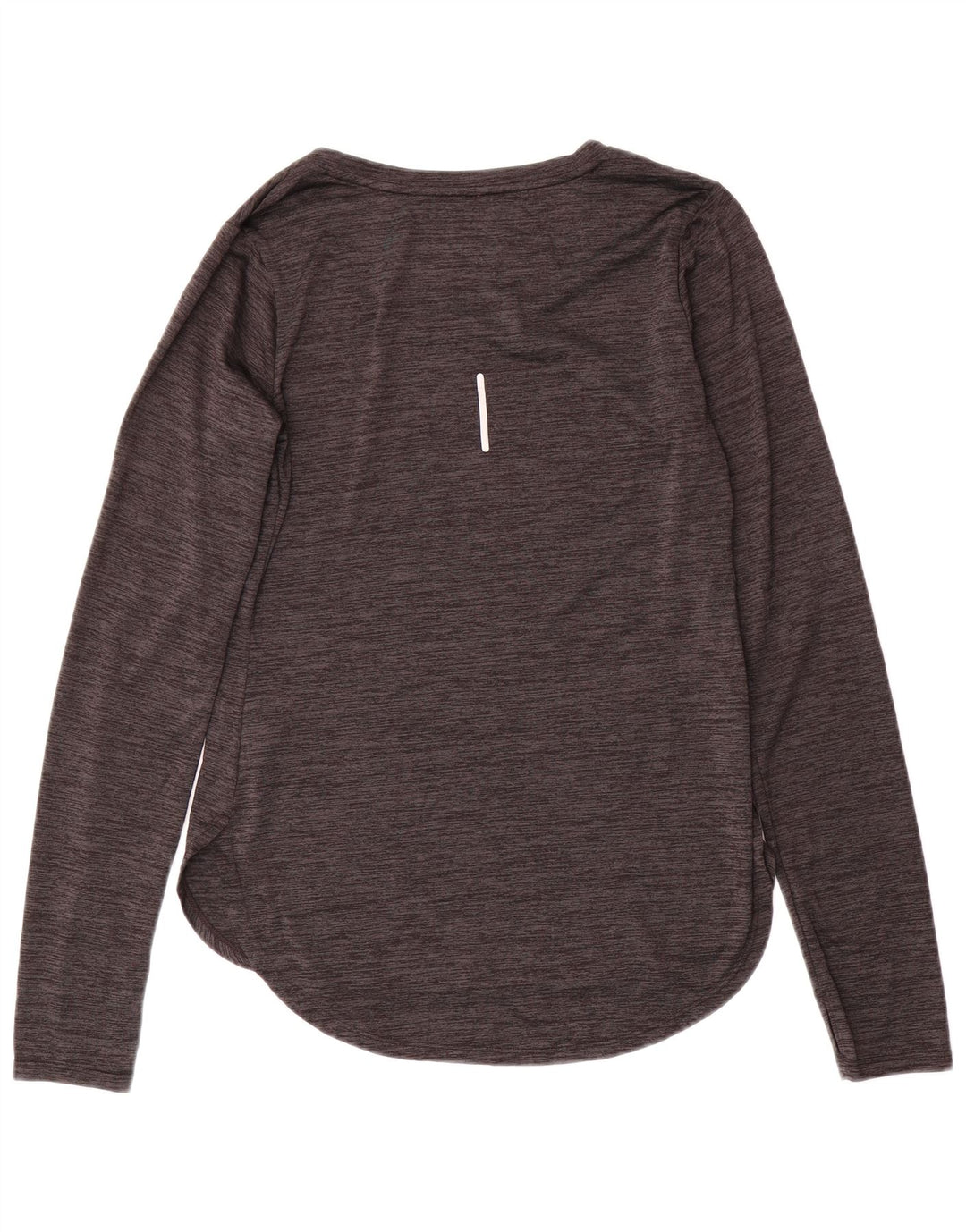 REEBOK Damen Top Langarm UK 10 Small Grau geflecktes Polyester