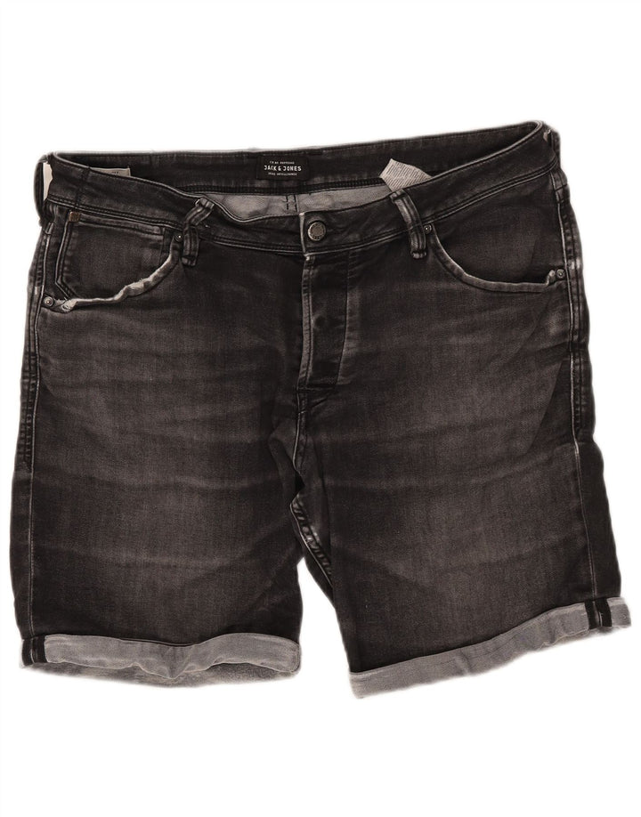 Jack & Jones Herren-Jeansshorts mit normaler Passform, XL, W38, graue Baumwolle