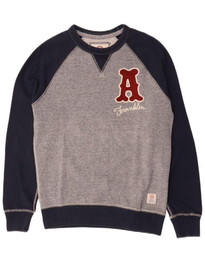 Franklin Marshall Herren-Sweatshirt mit Grafik, klein, Grau, Farbblock