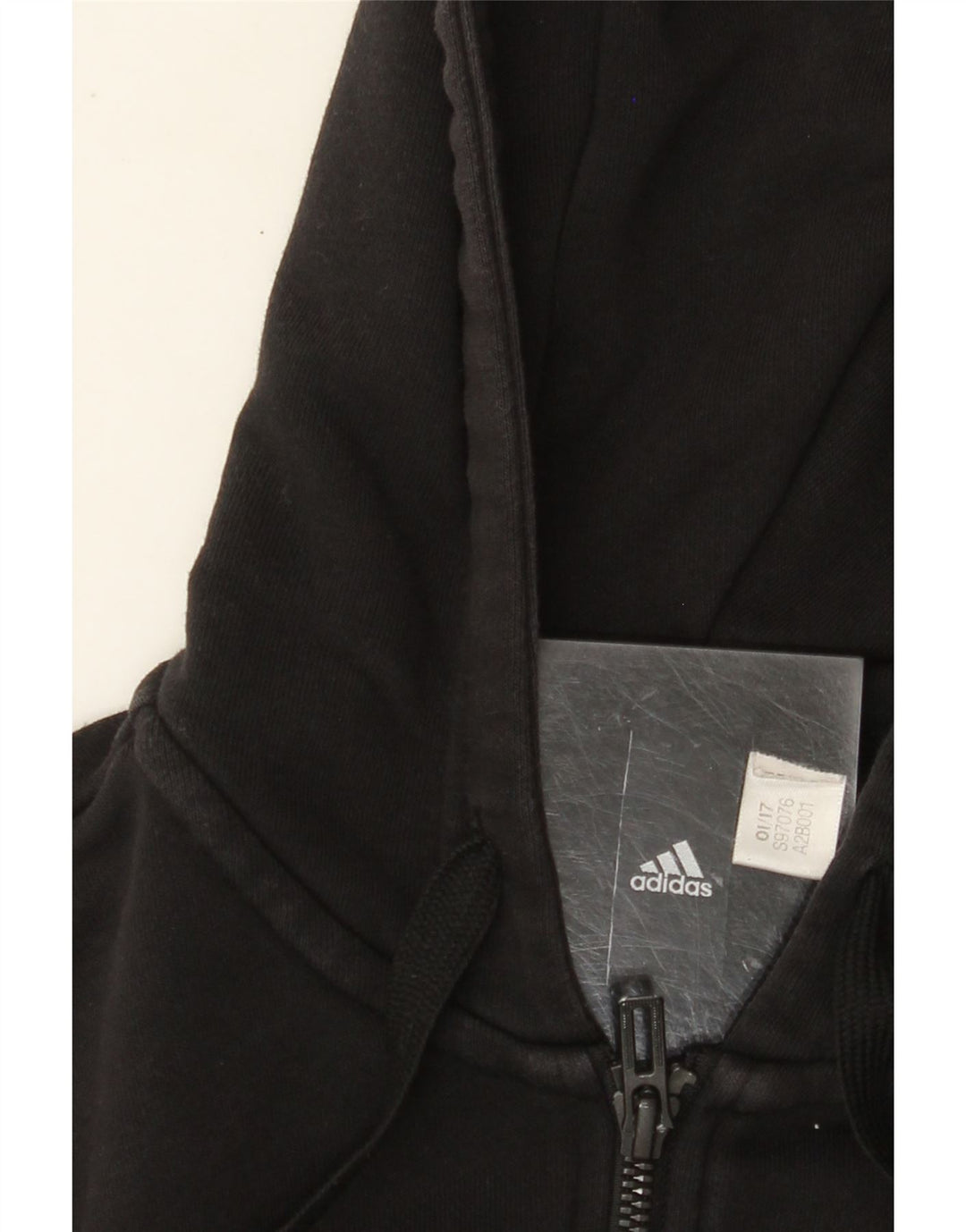 ADIDAS Damen Graphic Zip Hoodie Pullover UK 12 Medium Schwarz