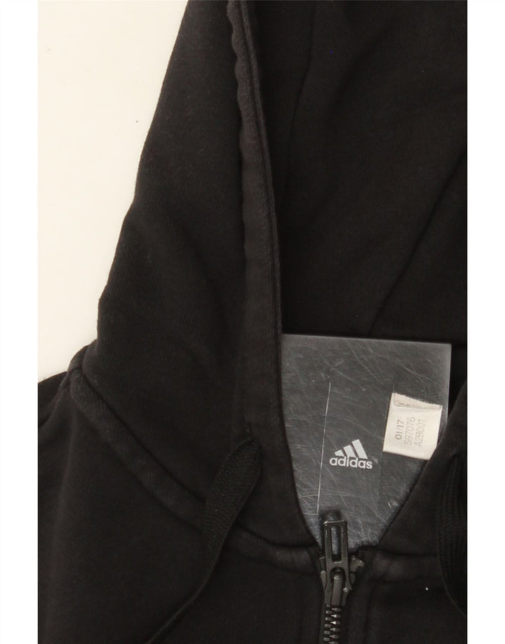 ADIDAS Damen Graphic Zip Hoodie Pullover UK 12 Medium Schwarz