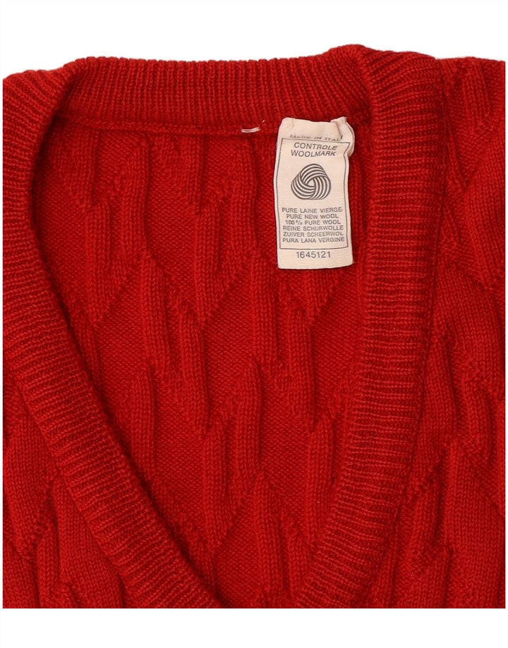 Vintage Herren Weste Tank Top Kleine rote Wolle