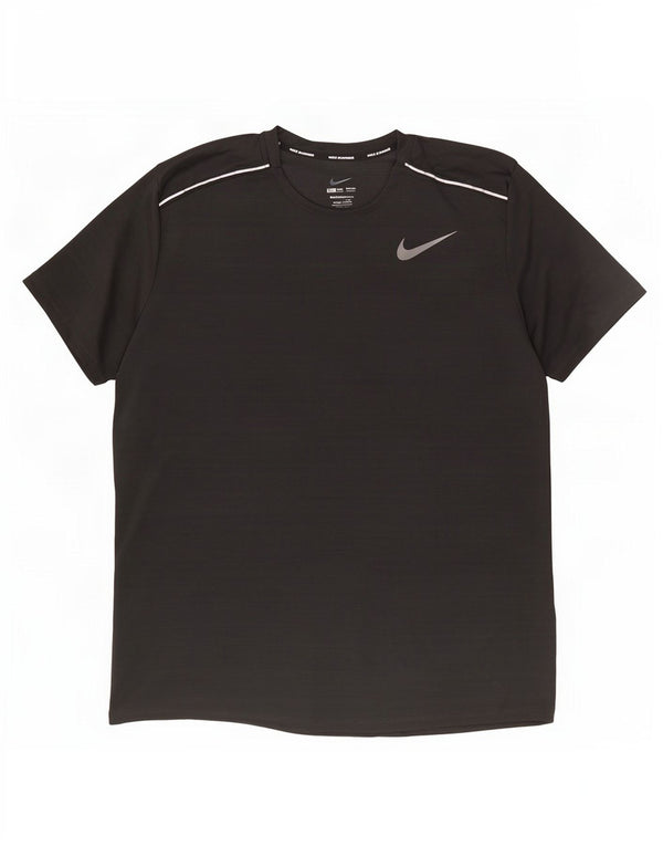 Nike Herren Dri Fit T-Shirt-Oberteil, groß, schwarz gestreift, Polyester