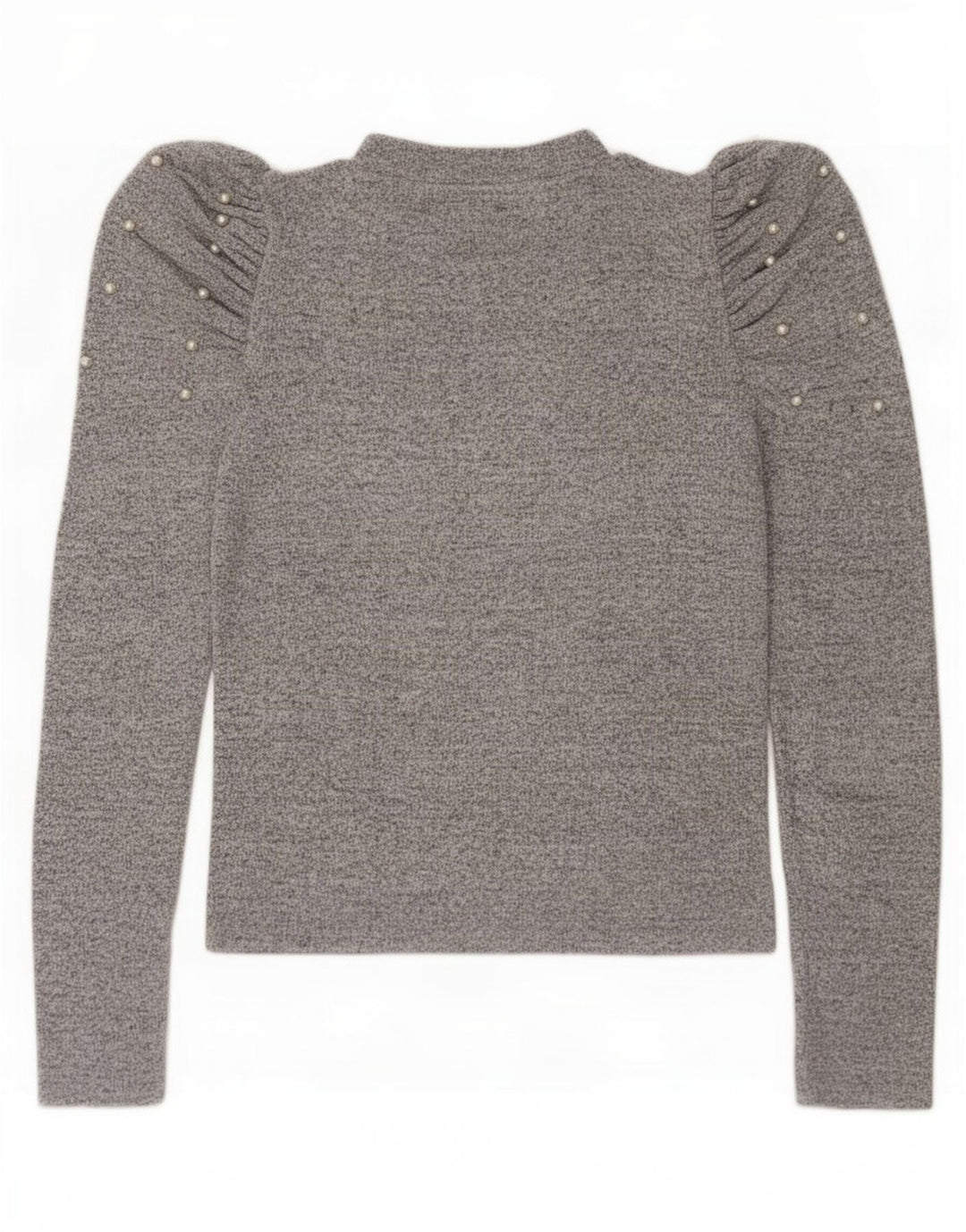 Zara Damen Top Langarm UK 12 Mittelgrau meliert