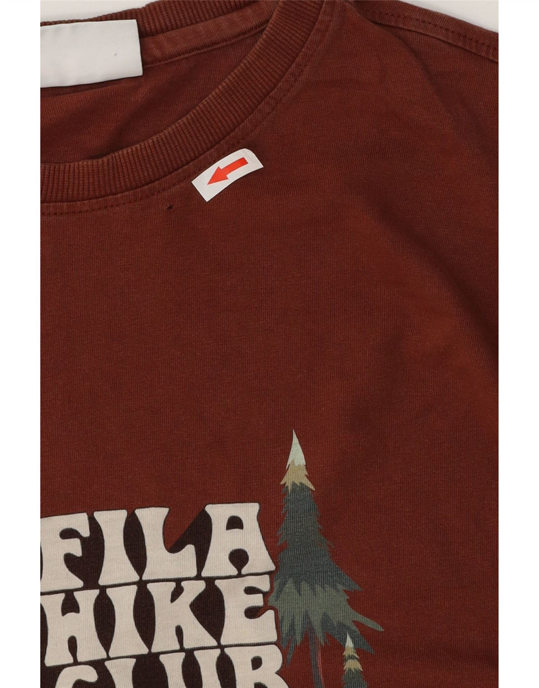 Fila Herren Grafik T-Shirt Top XL Braun Baumwolle
