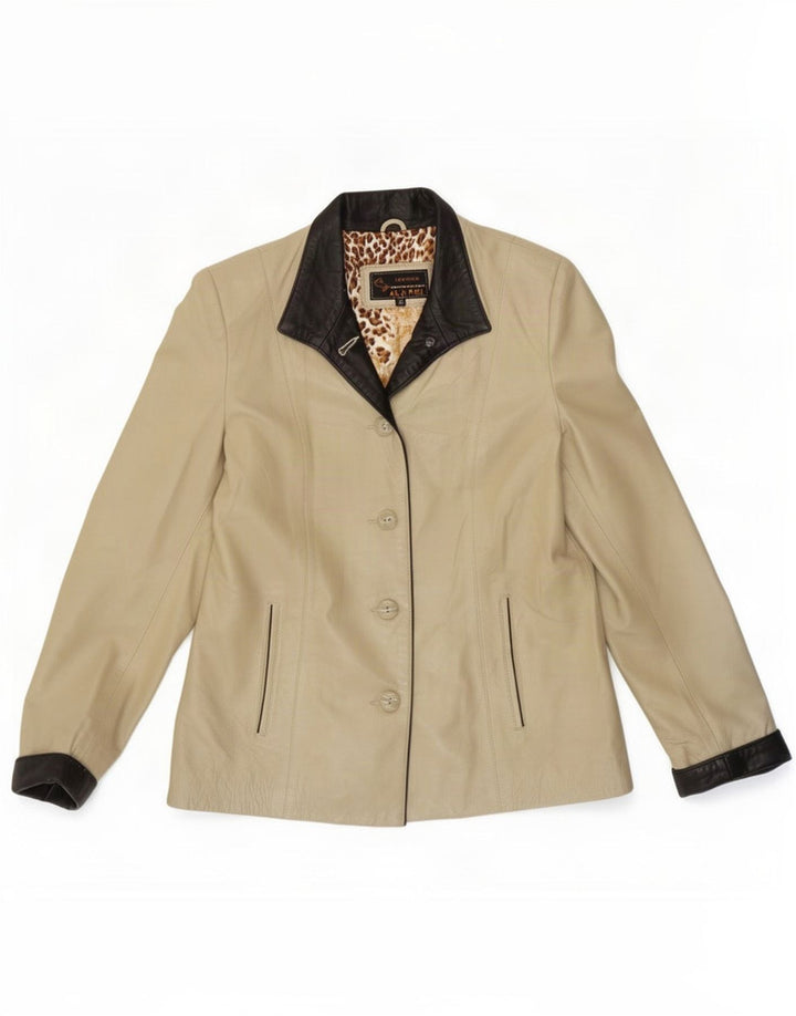 Alji Piel Damen Lederjacke EU 40 Mittelbeige