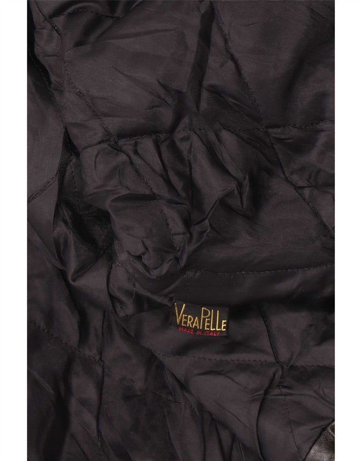 Vintage Damen Lederjacke UK 14 Large Schwarz