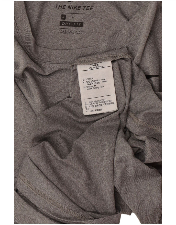 Nike Herren Dri Fit T-Shirt-Oberteil aus mittelgrauem Polyester
