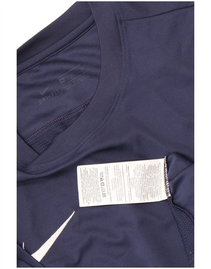Nike Herren Dri Fit T-Shirt Top Mittel Marineblau Polyester