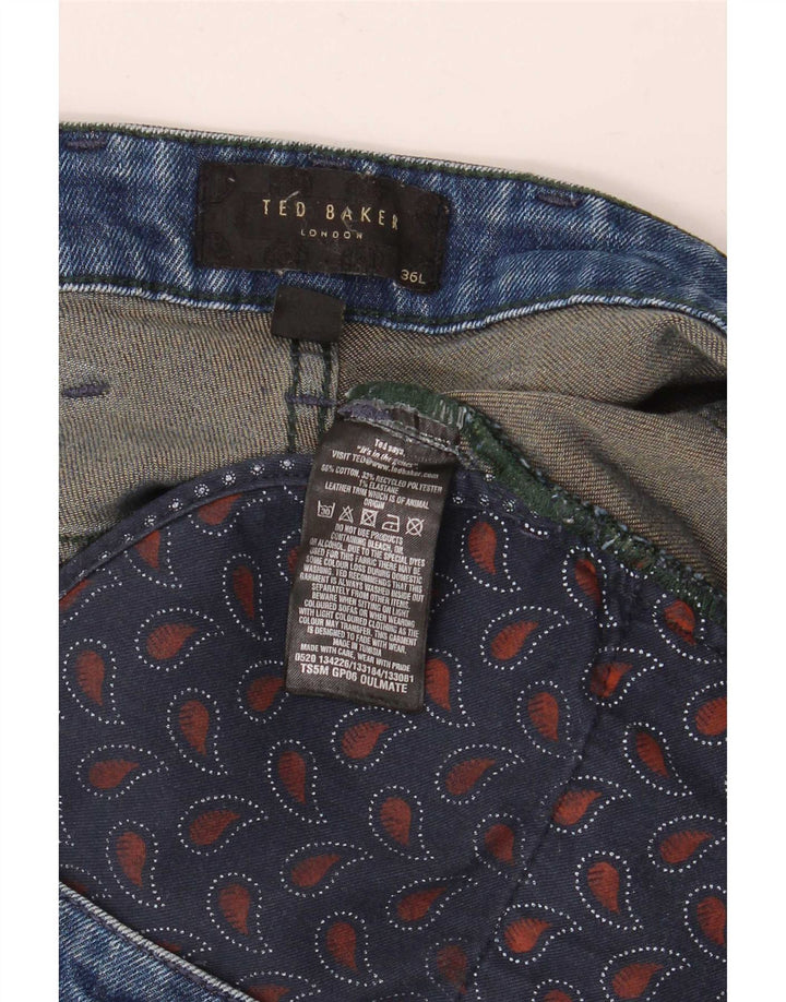 Ted Baker Herren Straight Jeans W36 L34 Blaue Baumwolle