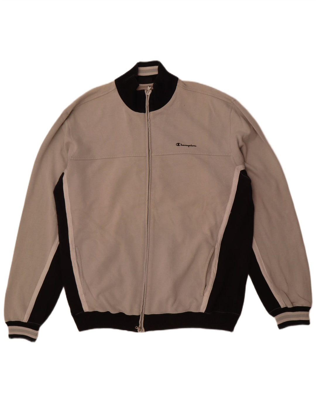 Champion Herren-Trainingsanzug-Oberteil, Jacke, 2XL, Grau, Colourblock-Baumwolle