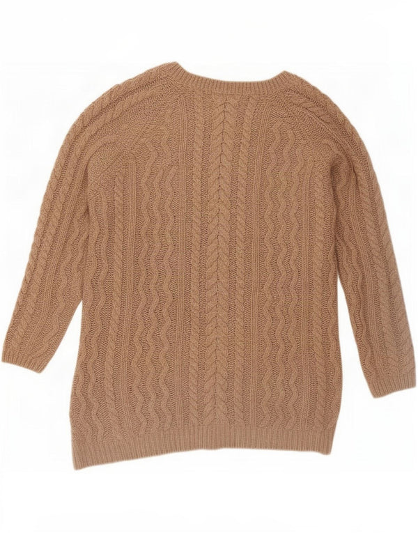 Marks & Spencer Damen-Pullover mit U-Boot-Ausschnitt, UK 16, Größe L, Beige, Acryl