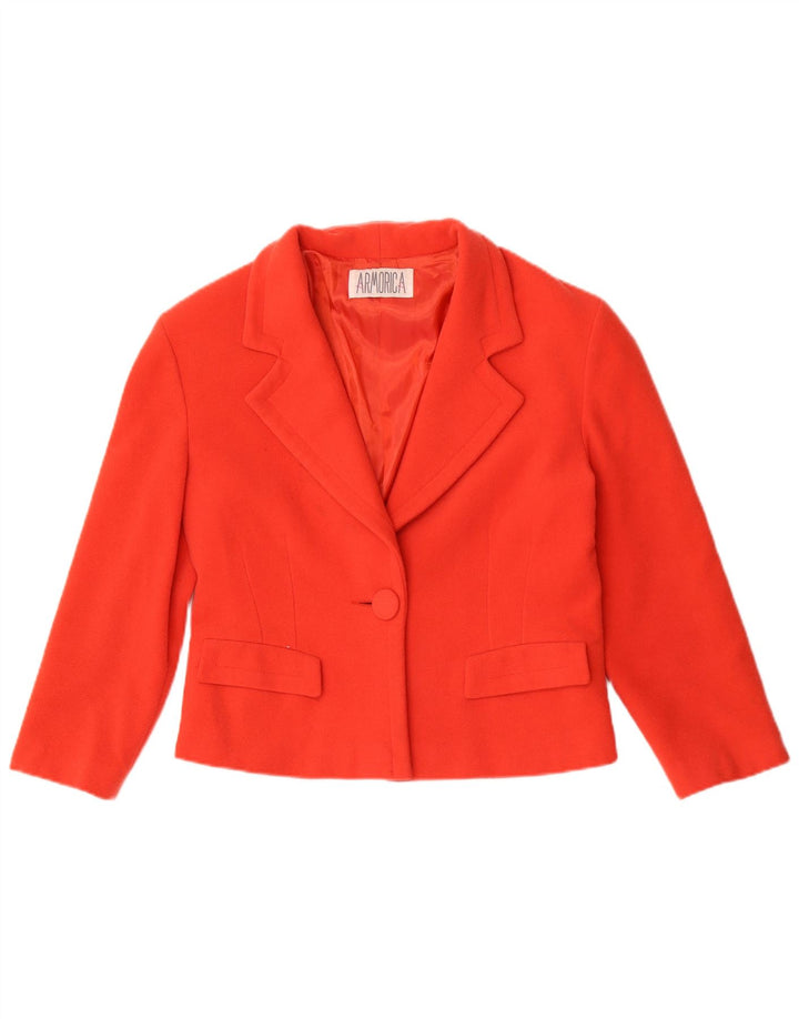 Armorica Damen-Blazer mit 1 Knopf, IT 44, mittelrote Wolle