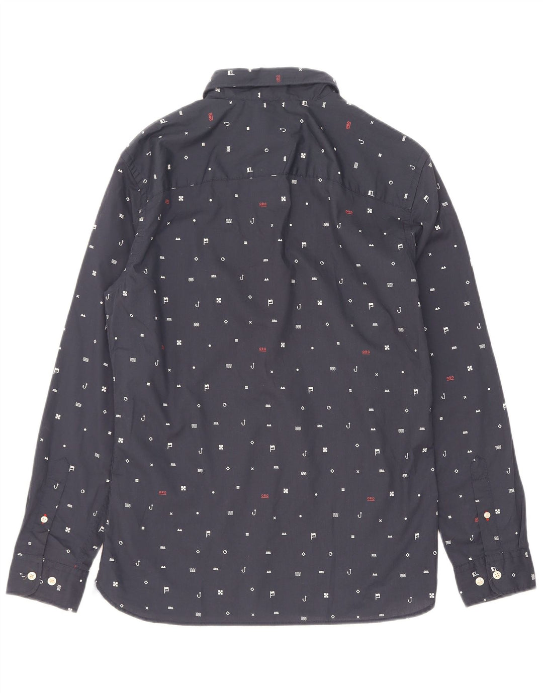 Jack & Jones Herren-Hemd mit abstraktem Muster, mittleres Marineblau, Polyester