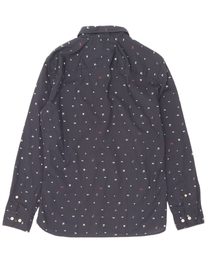 Jack & Jones Herren-Hemd mit abstraktem Muster, mittleres Marineblau, Polyester