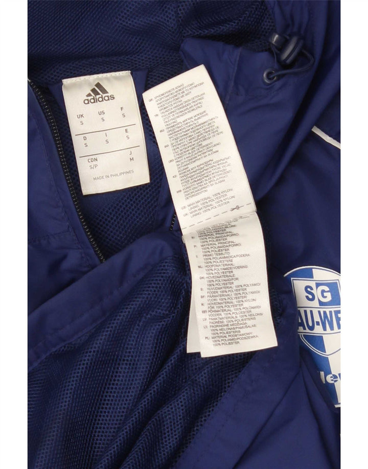 Adidas Herren Graphic Hooded Rain Jacket UK 36 Kleines blaues Nylon
