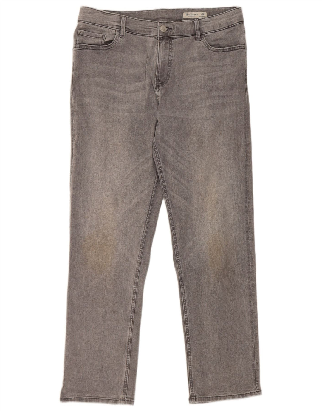 Marks & Spencer Damen The Sienna Straight Jeans UK 14 Medium W32 L28 Grau