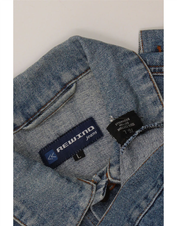 Rewino Herren Jeansjacke UK 40 Große blaue Baumwolle