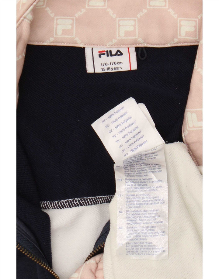 Fila Mädchen-Trainingsanzug-Top-Jacke, 15–16 Jahre, mehrfarbig, Farbblock