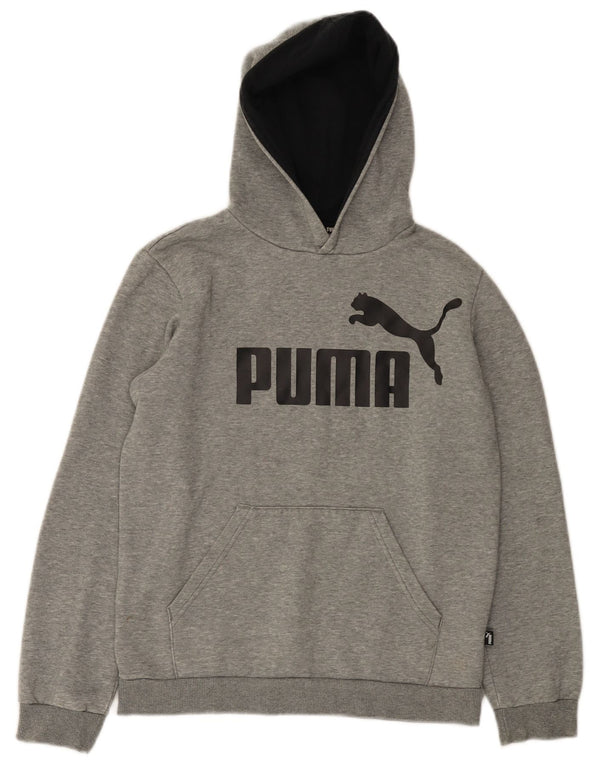 PUMA Jungen Graphic Hoodie Pullover 13–14 Jahre, graue Baumwolle