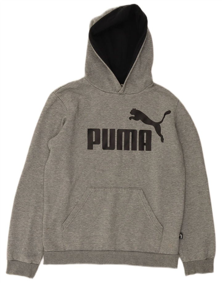 PUMA Jungen Graphic Hoodie Pullover 13–14 Jahre, graue Baumwolle