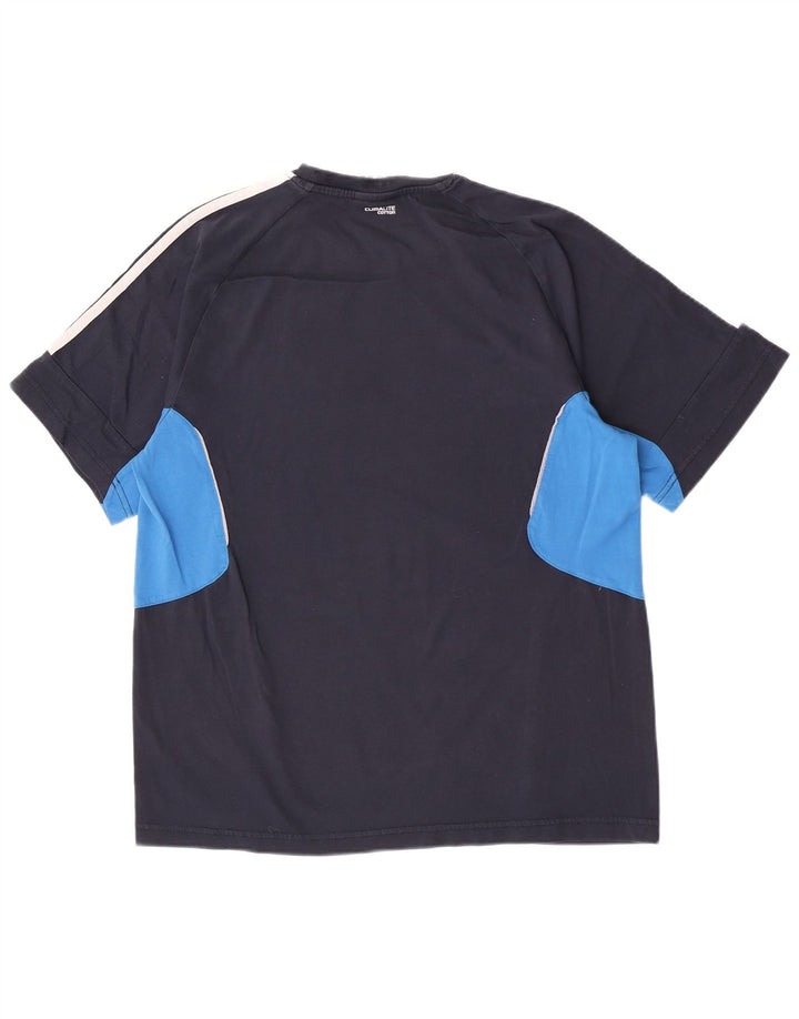 Adidas Herren-T-Shirt mit kurzen Ärmeln, normal, Größe S, Marineblau, Farbblock