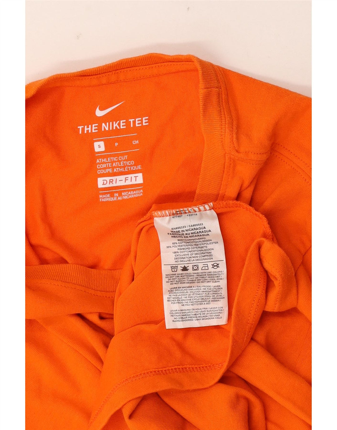 Nike Herren Athletic Cut T-Shirt Top Small Orange Baumwolle