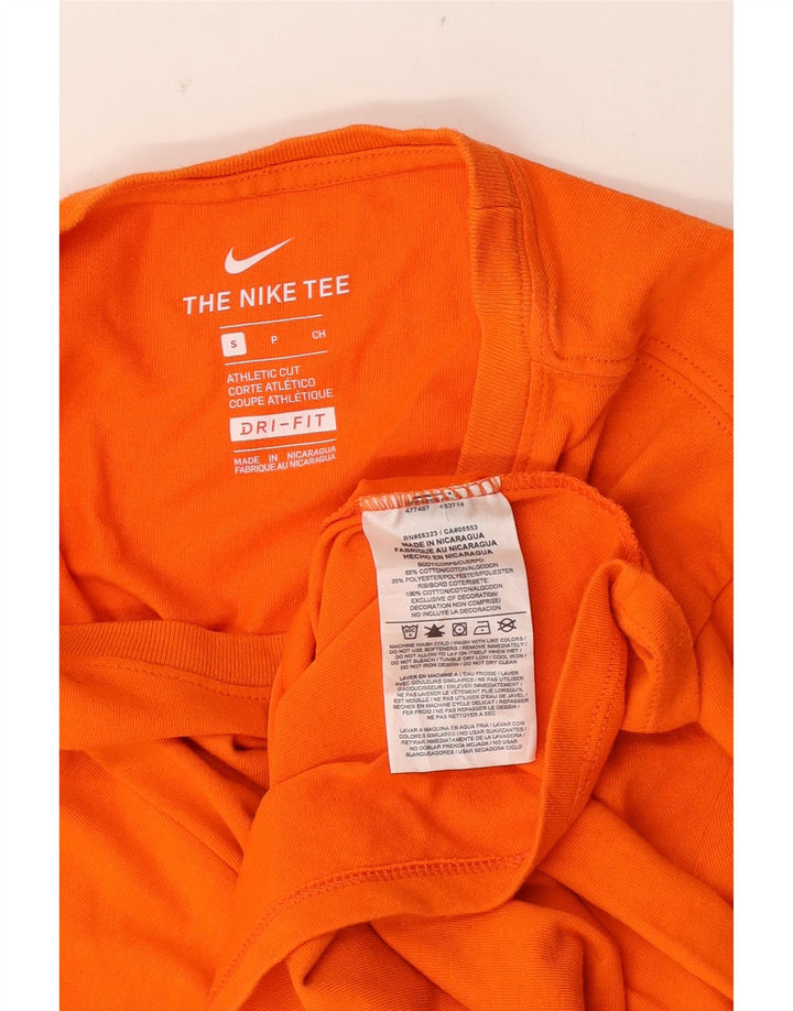 Nike Herren Athletic Cut T-Shirt Top Small Orange Baumwolle