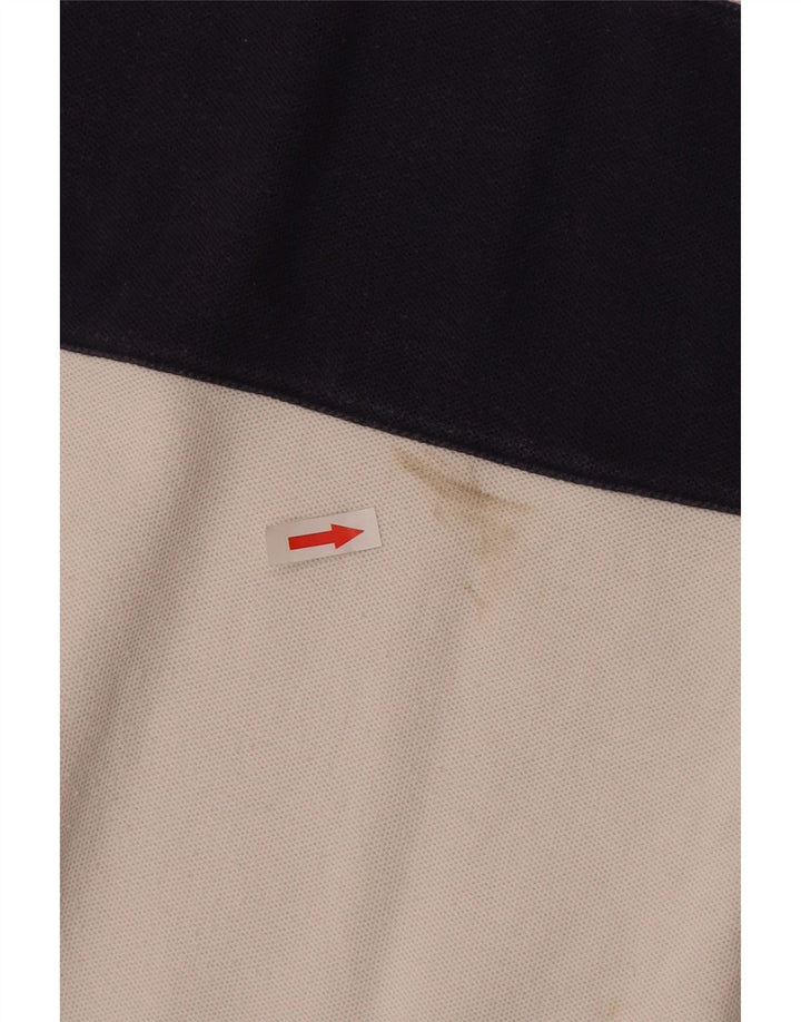 Hackett Herren-Rugby-Poloshirt aus mittelweißer Colourblock-Baumwolle