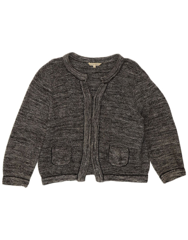 Laura Ashley Offener Bolero-Pullover für Damen, UK 12, mittelgraue Baumwolle