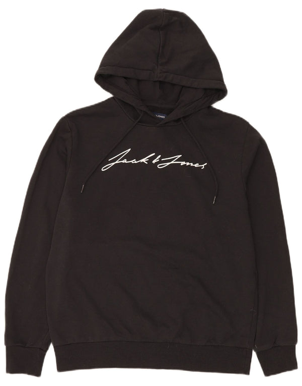 Jack & Jones Herren-Kapuzenpullover mit Grafik, groß, aus schwarzer Baumwolle