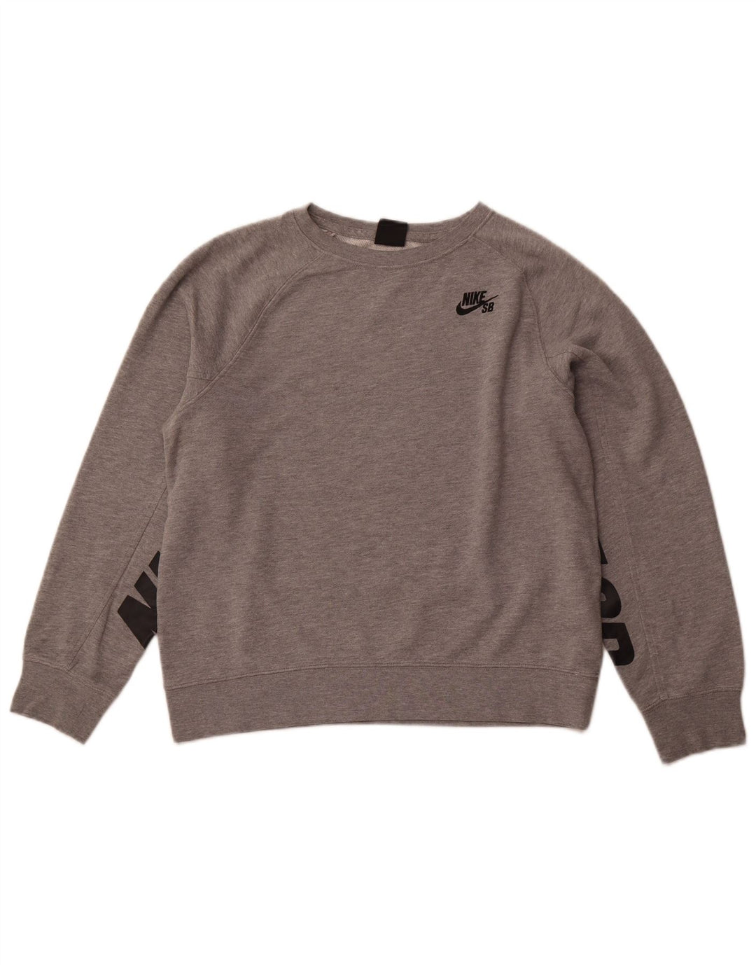 Nike Mädchen-Sweatshirt mit lockerer Passform und Grafik, 13–14 Jahre, XL, graue Baumwolle