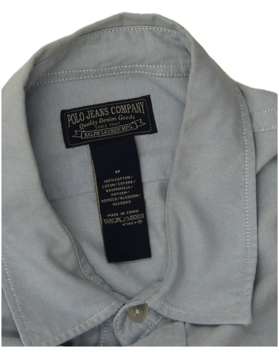 Ralph Lauren Herrenhemd aus mittelblauer Baumwolle