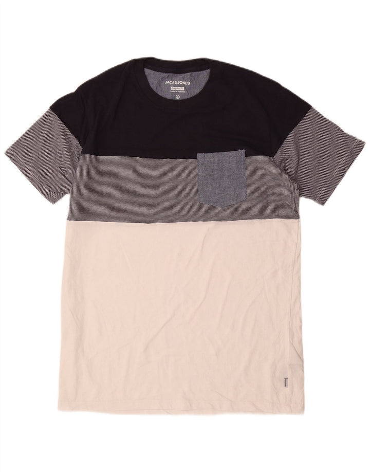 Jack & Jones Herren-T-Shirt mit normaler Passform, XL, mehrfarbig, Farbblock